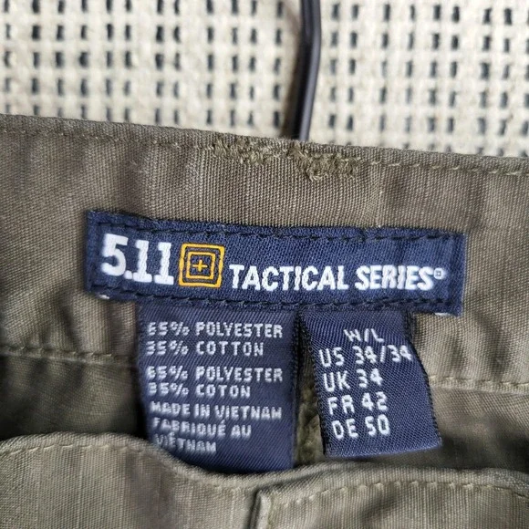 5.11 Tactical Series Pants‎ Mens 34x34 Green Cargo Ripstop Utility Work Outdoor - Picture 3 of 7